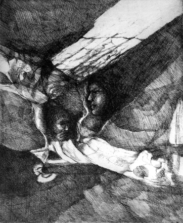 Presenza (acquaforte, 1968, cm 24,9 x 29,9)