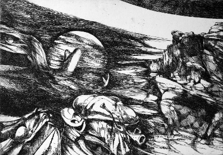 Sogno (acquaforte, 1968, cm 35,9 x 24,8)