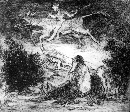 La bestia (acquaforte, 1952, cm 22,3 x 19,6)