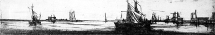Riva del mare (acquaforte, 1955, cm 28,2 x 5)