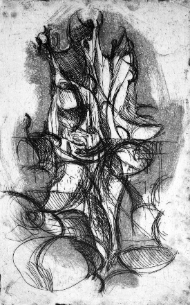 Foglia accartocciata (acquaforte, 1956, cm 13 x 20,5)