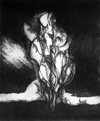 Momento d'alba (acquatinta, 1954, cm 19,8 x 23,4)