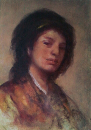 Ritratto (olio su cartone telato, 1954)