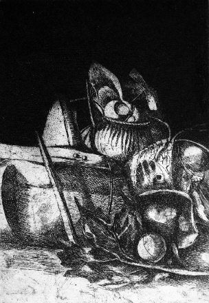 Natura morta (acquaforte, 1961, cm 12,9 x 18)